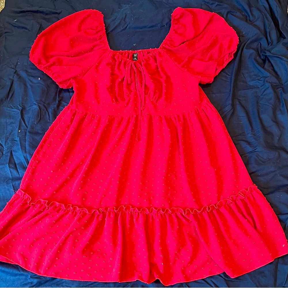 Short Sleeve Red Dress